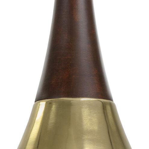 Evelyn 1 Light Dark Brown / Gold Pendant Ceiling Light